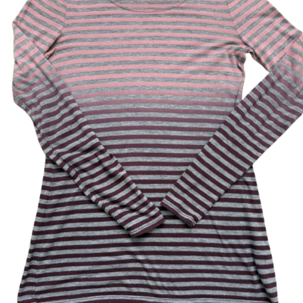 Juicy Couture Gray and Mauve Striped T-shirt size Small Women - Picture 3 of 6